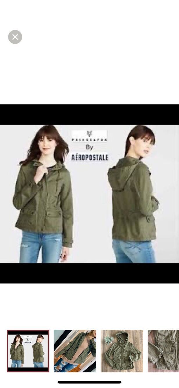 Prince & Fox army green hooded utility jacket - XS
